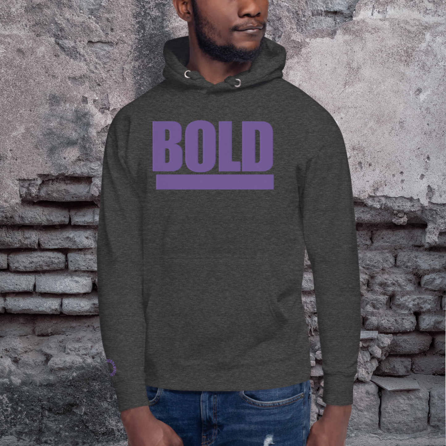 "BOLD" Unisex Embroidered Hoodie (Purple Theme)