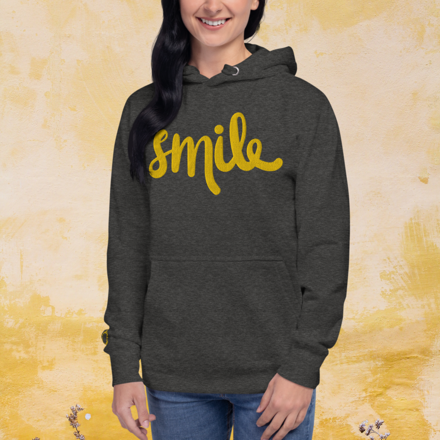 "SMILE" Unisex Embroidered Hoodie