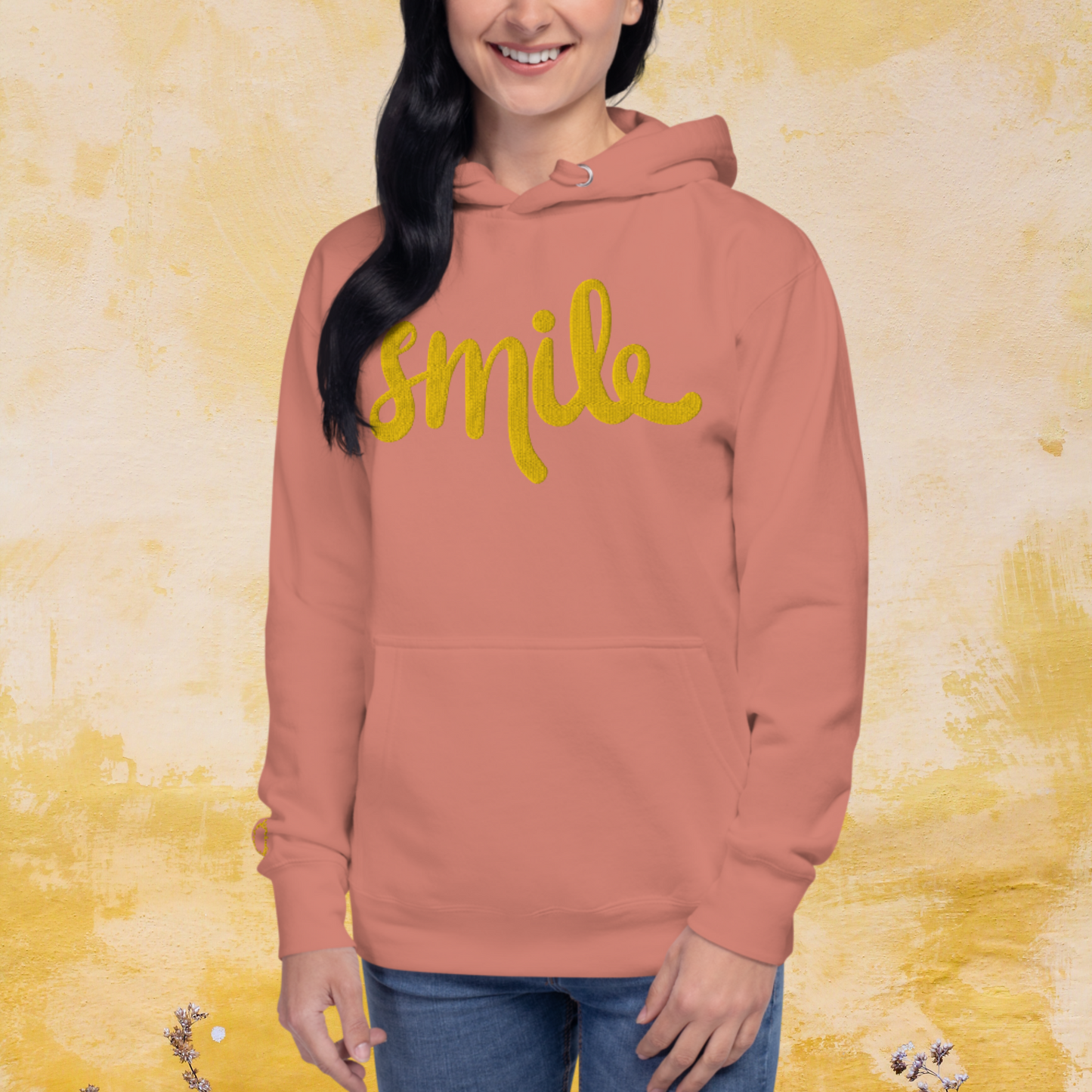 "SMILE" Unisex Embroidered Hoodie