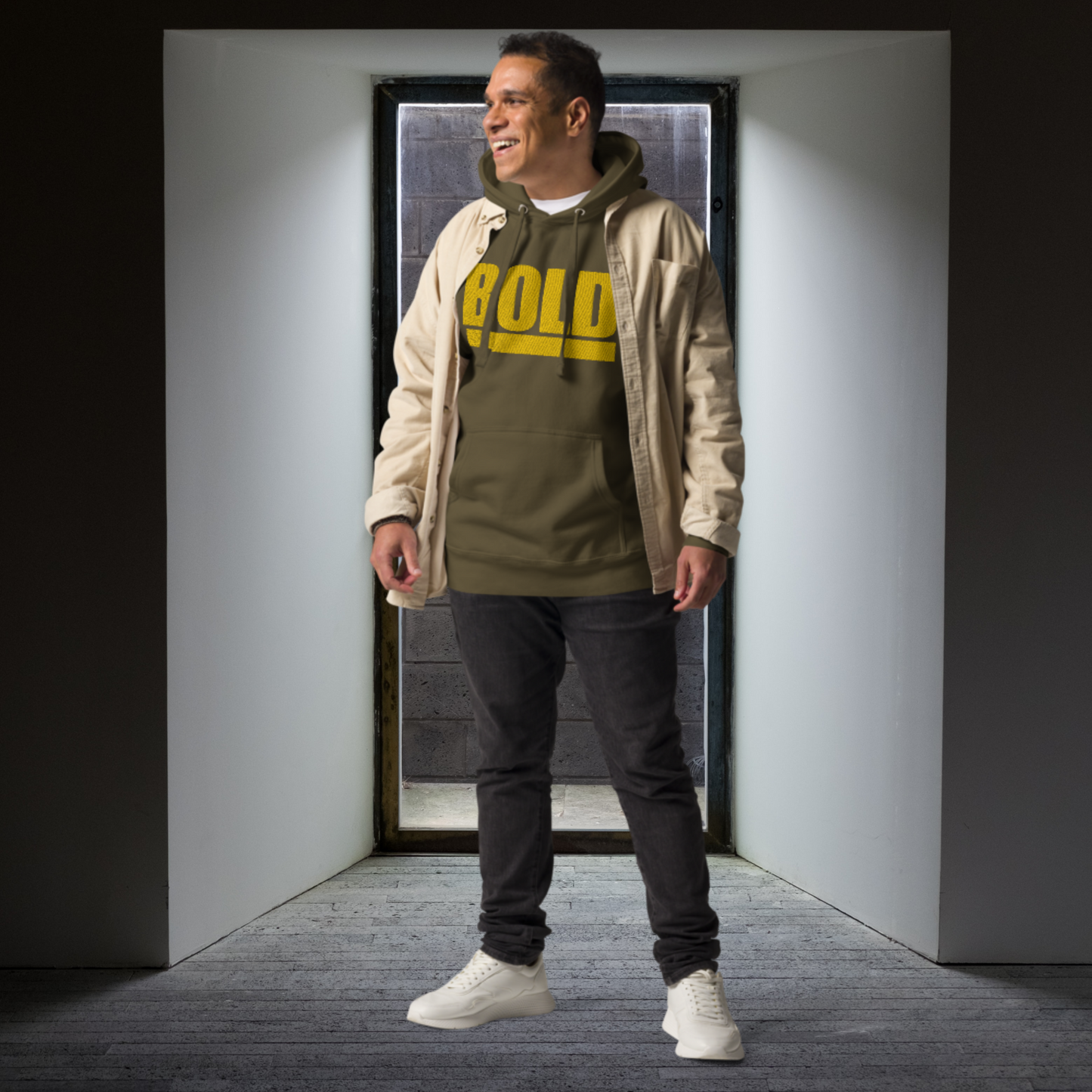 "BOLD" Unisex Embroidered Hoodie (Yellow Theme)