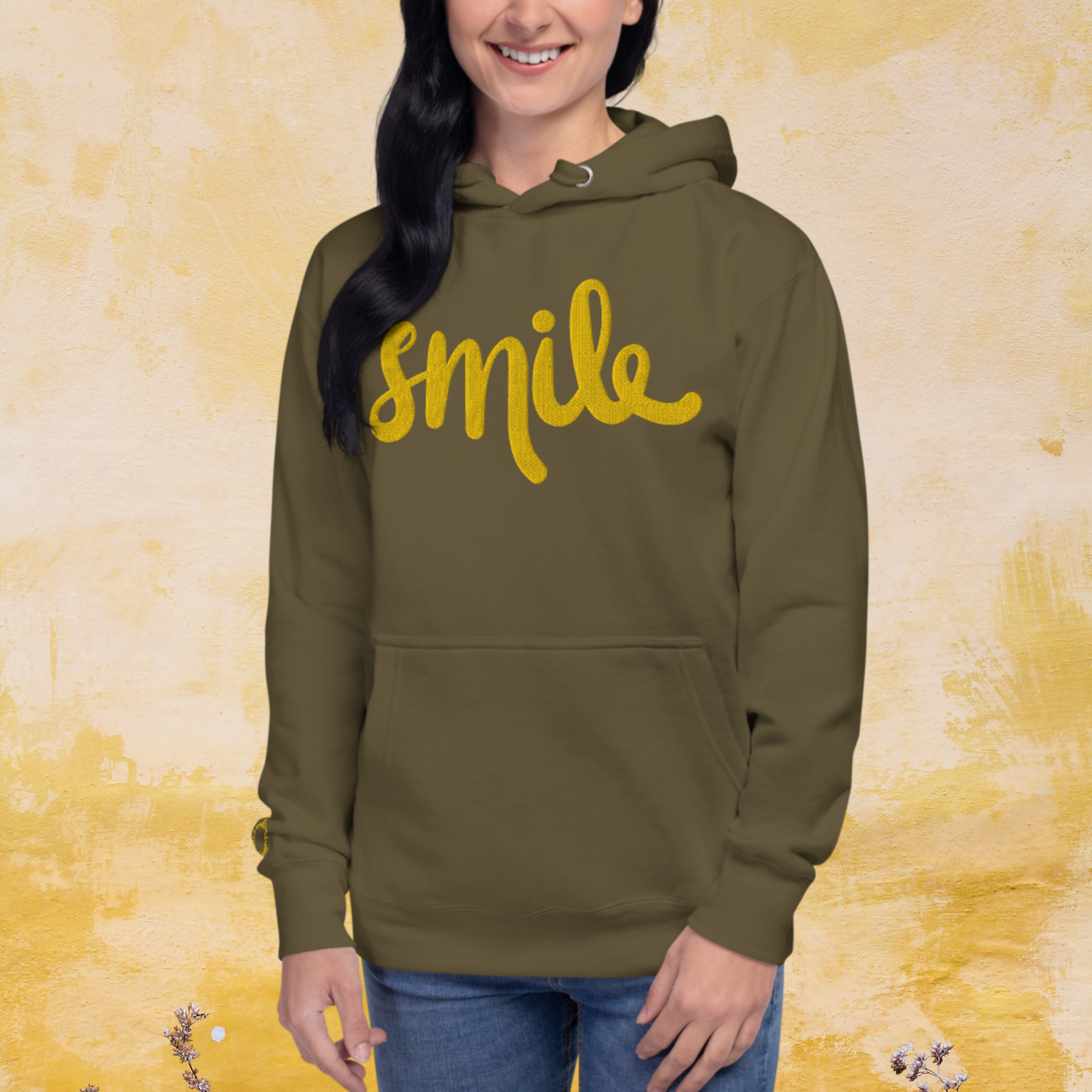 "SMILE" Unisex Embroidered Hoodie