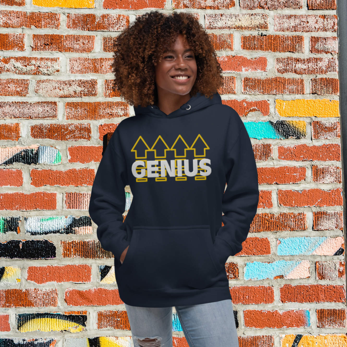 "GENIUS" Unisex Embroidered Hoodie