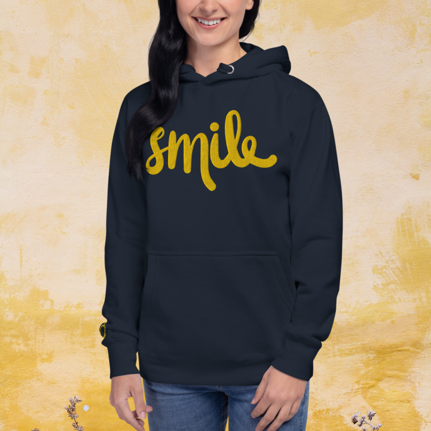 "SMILE" Unisex Embroidered Hoodie