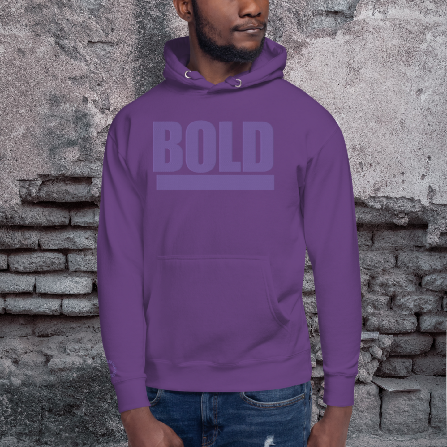 "BOLD" Unisex Embroidered Hoodie (Purple Theme)