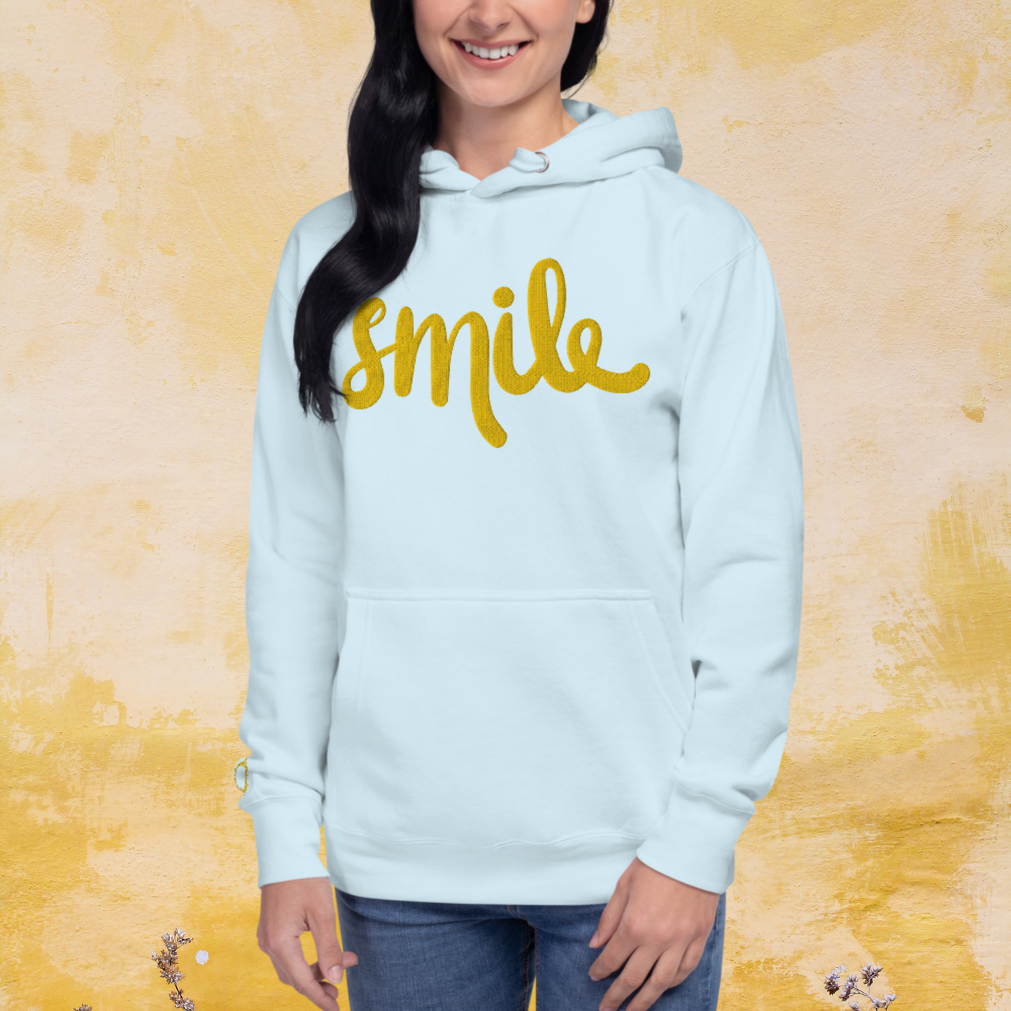 "SMILE" Unisex Embroidered Hoodie