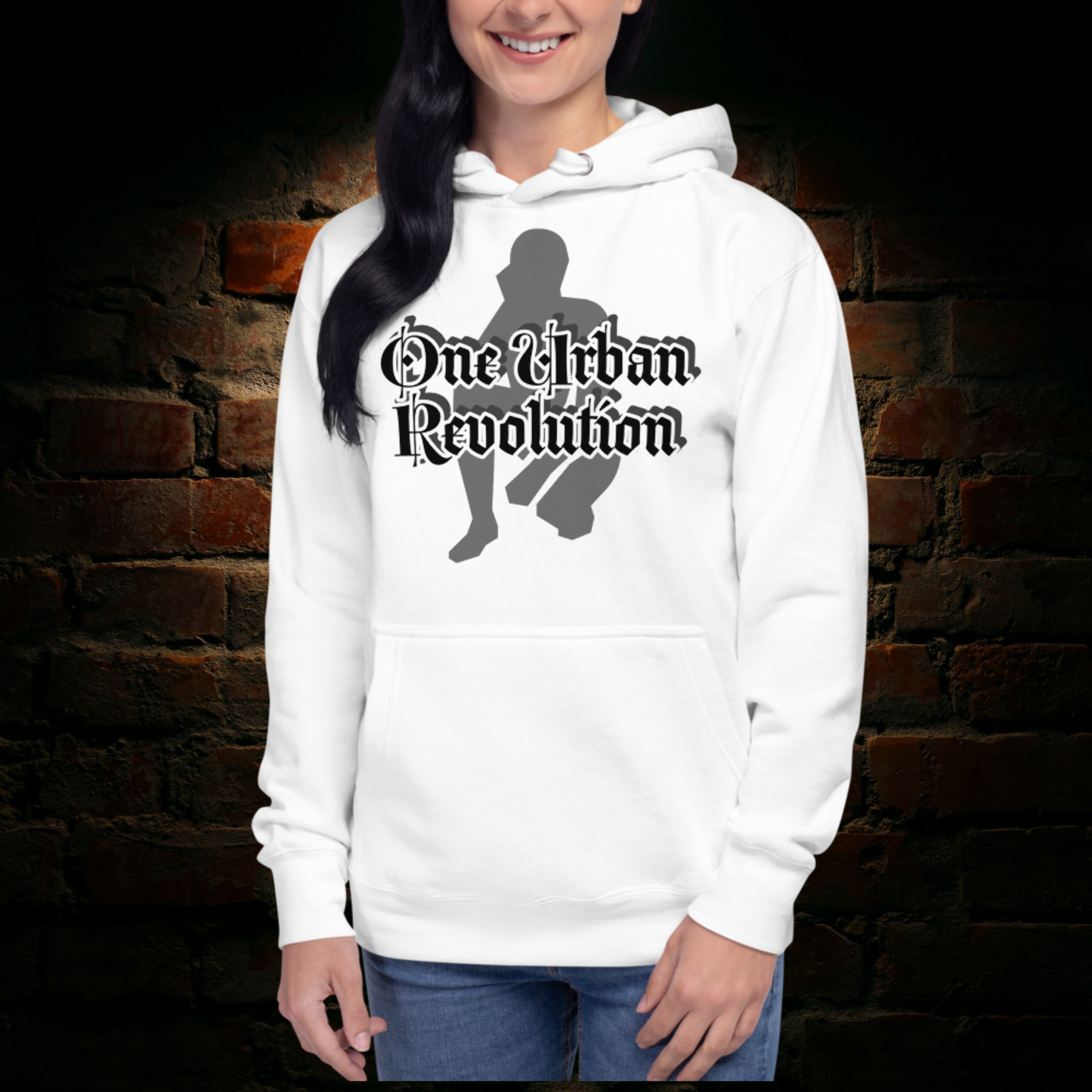 "KNEELING FOR JUSTICE" Unisex Classic Hoodie (Gray Silhouette)