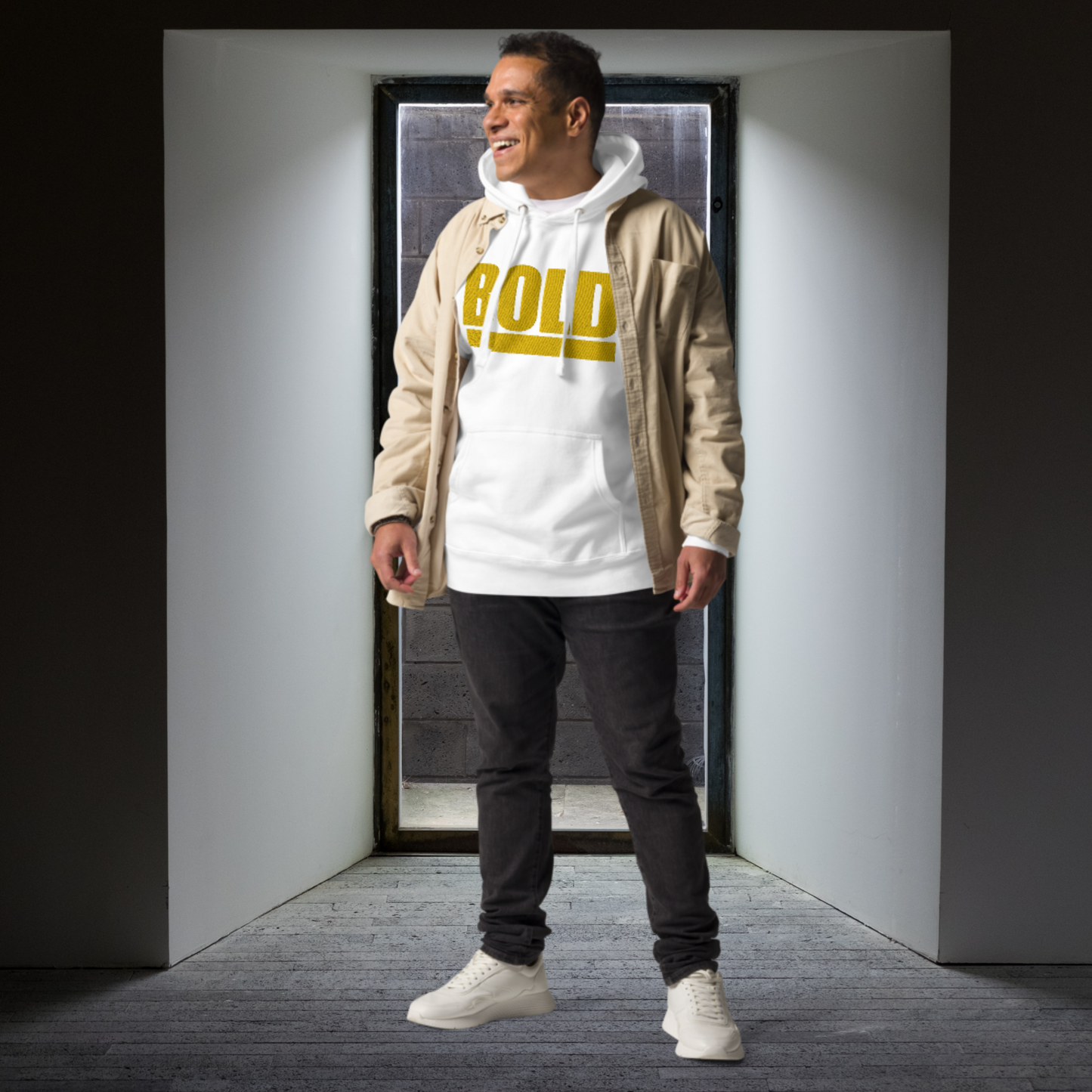 "BOLD" Unisex Embroidered Hoodie (Yellow Theme)