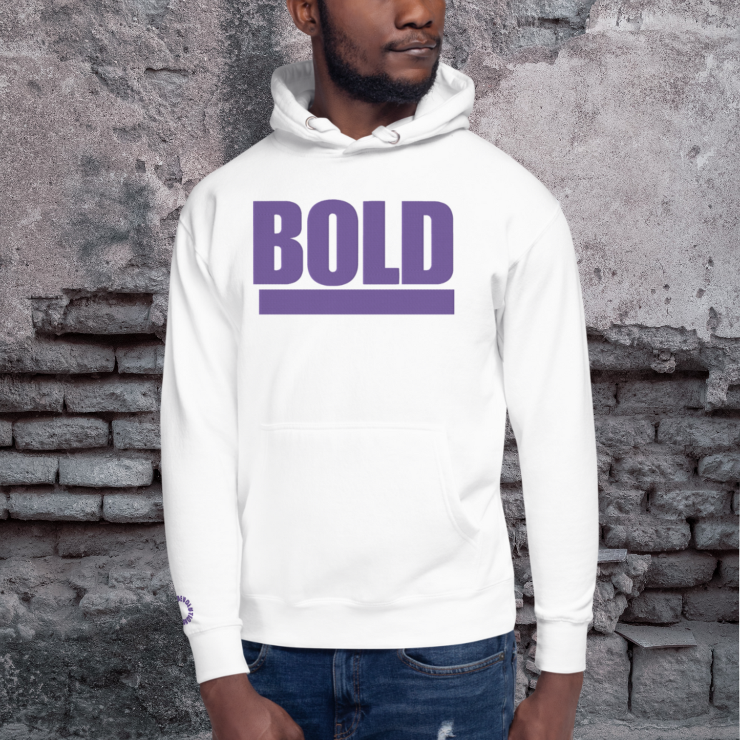 "BOLD" Unisex Embroidered Hoodie (Purple Theme)