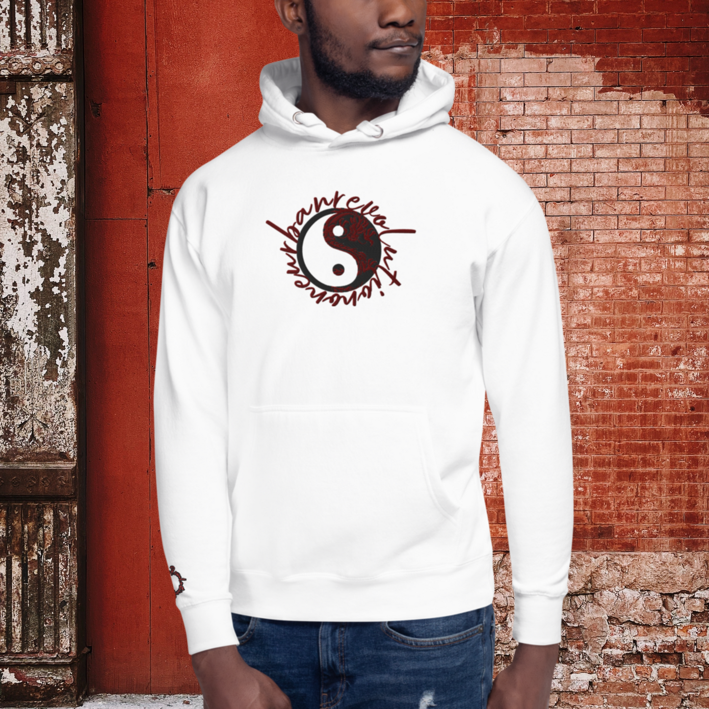 "RED DRAGON YIN AND YANG" Unisex Embroidered Hoodie