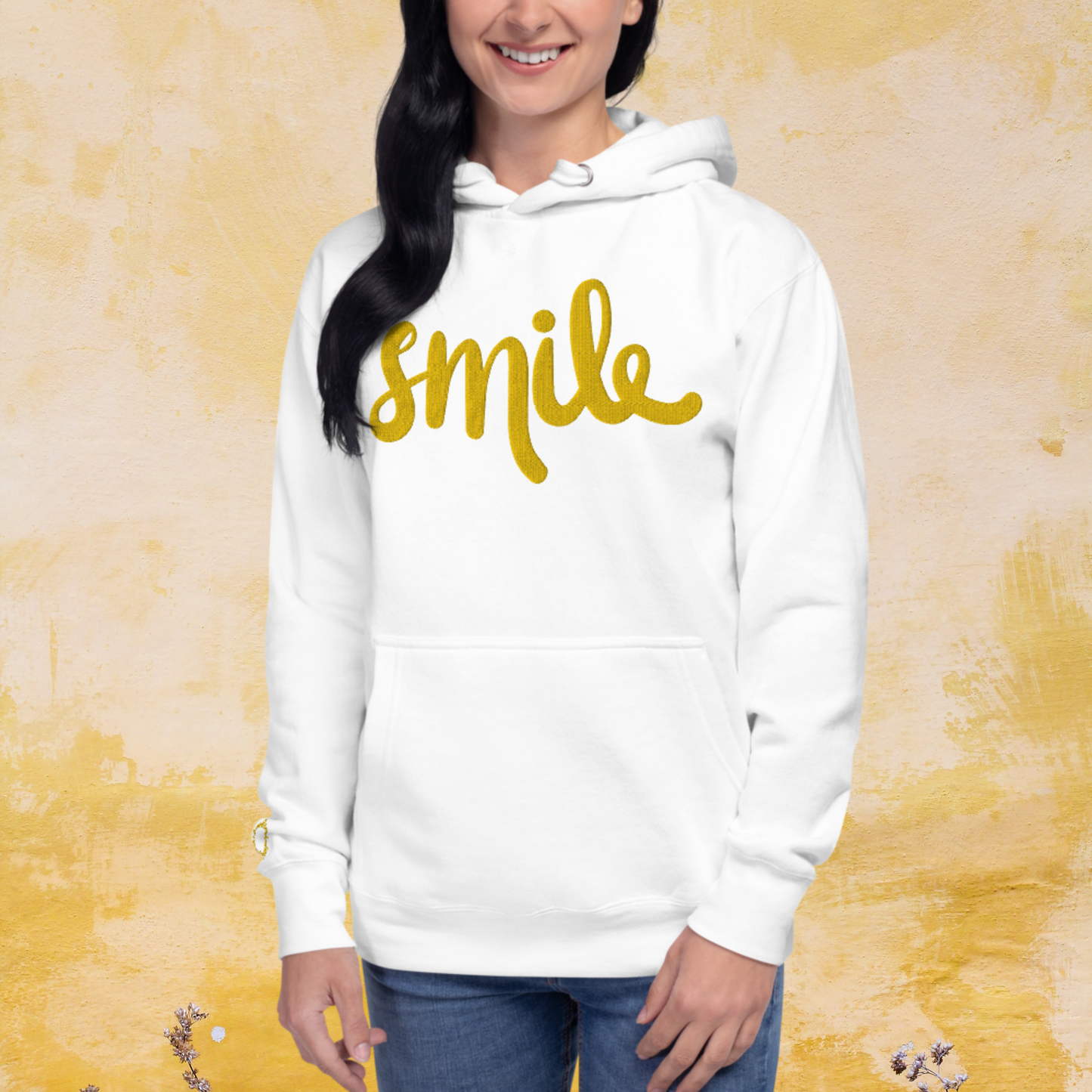 "SMILE" Unisex Embroidered Hoodie