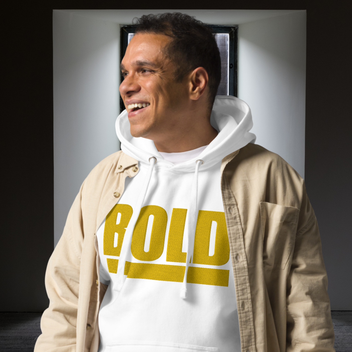 "BOLD" Unisex Embroidered Hoodie (Yellow Theme)