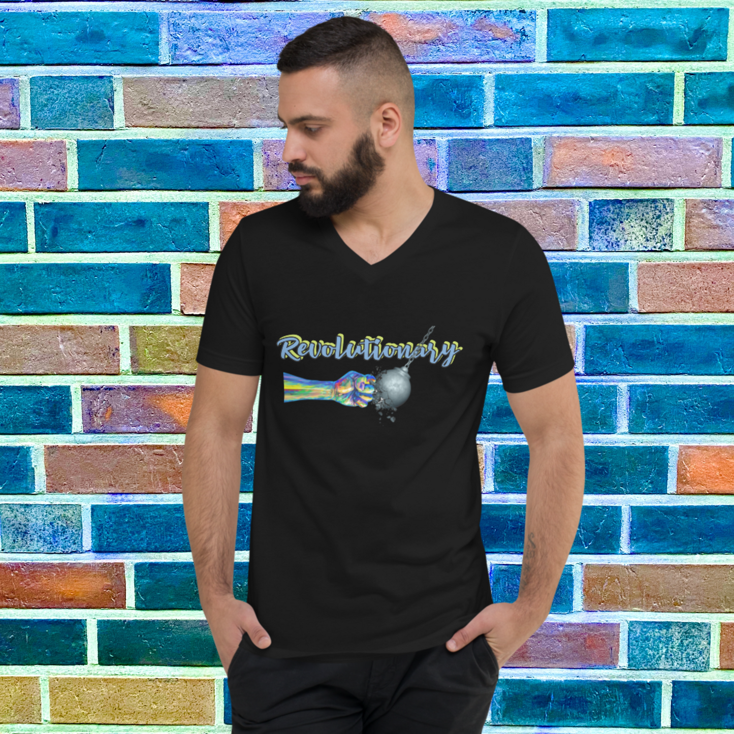 "REVOLUTIONARY PASSION" Unisex Short Sleeve V-Neck T-Shirt