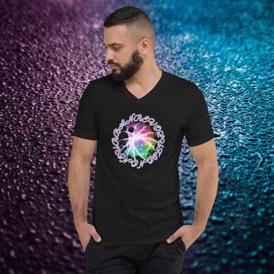 "PARTICLE" Unisex Short Sleeve V-Neck T-Shirt