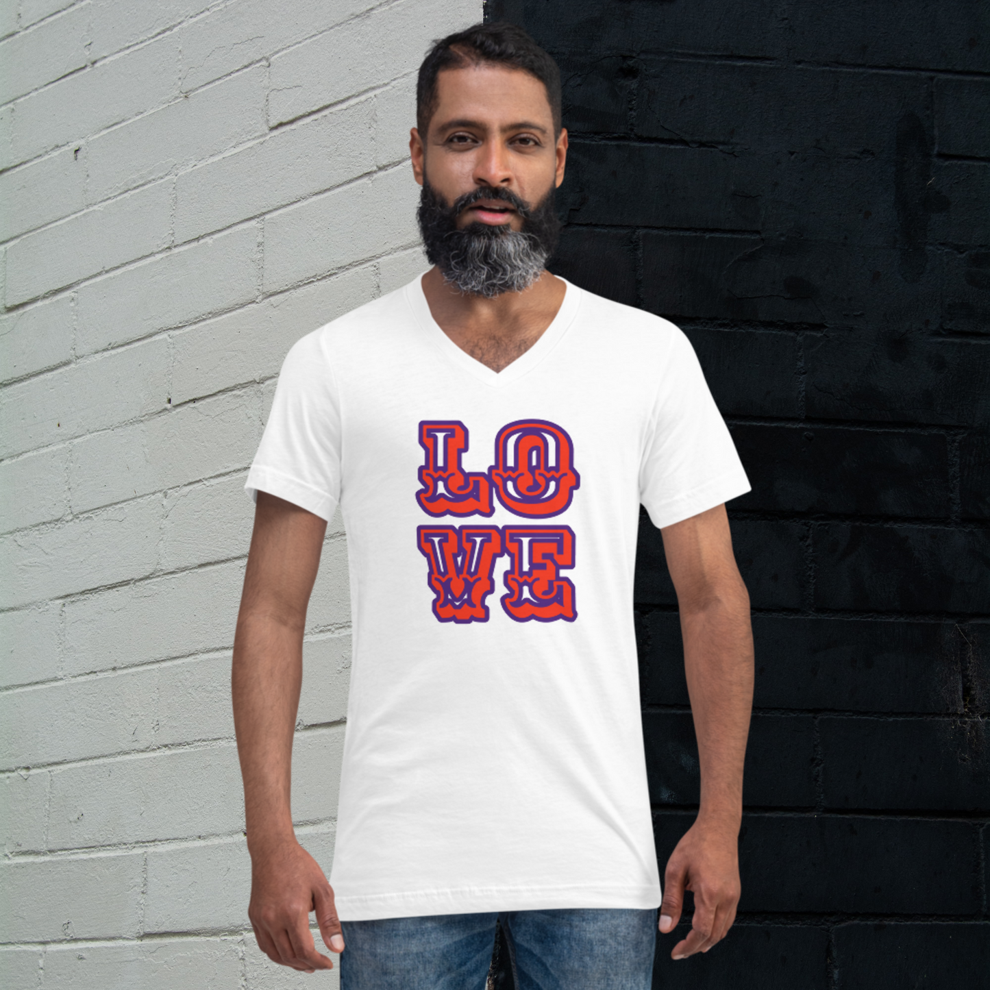 "LOVE" Unisex Short Sleeve V-Neck T-Shirt