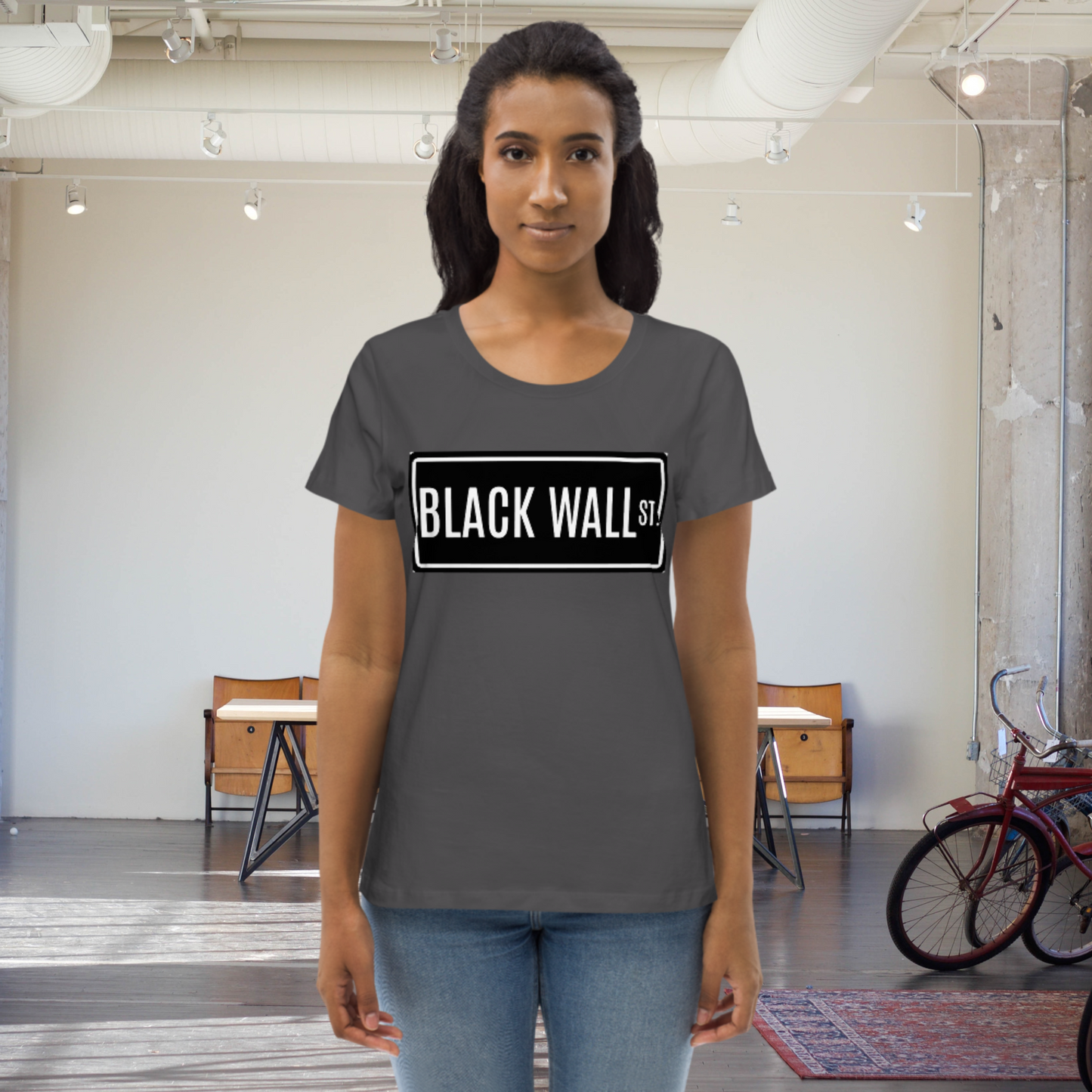 "BLACK WALL STREET" Women's Fitted Eco Tee