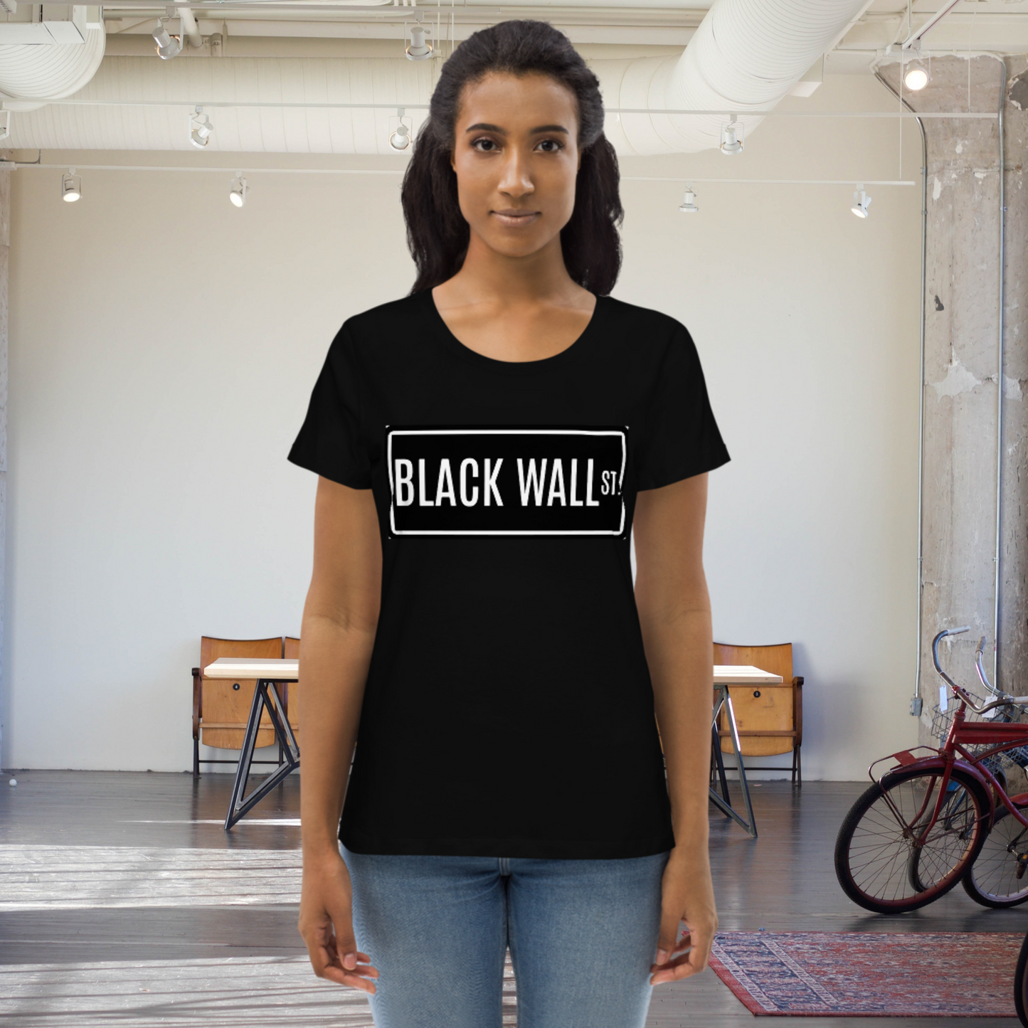 "BLACK WALL STREET" Women's Fitted Eco Tee