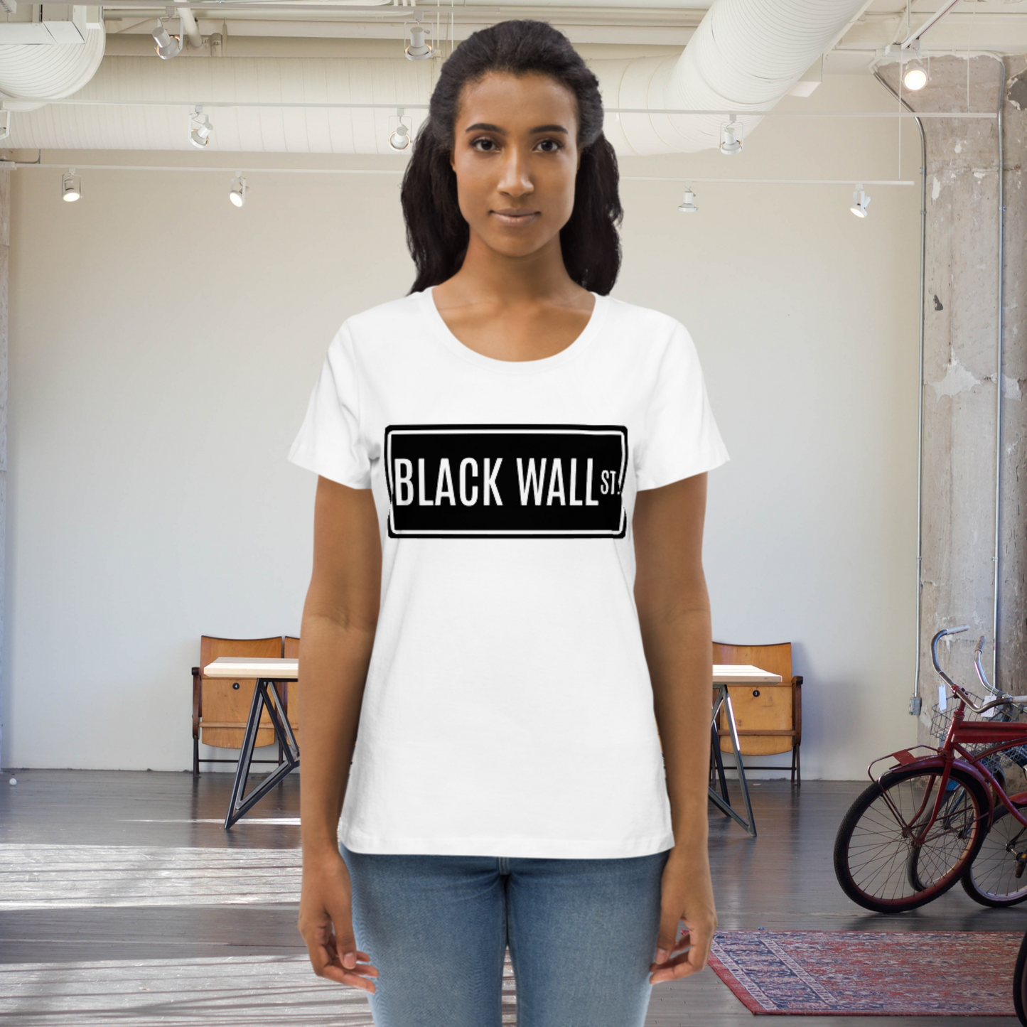 "BLACK WALL STREET" Women's Fitted Eco Tee