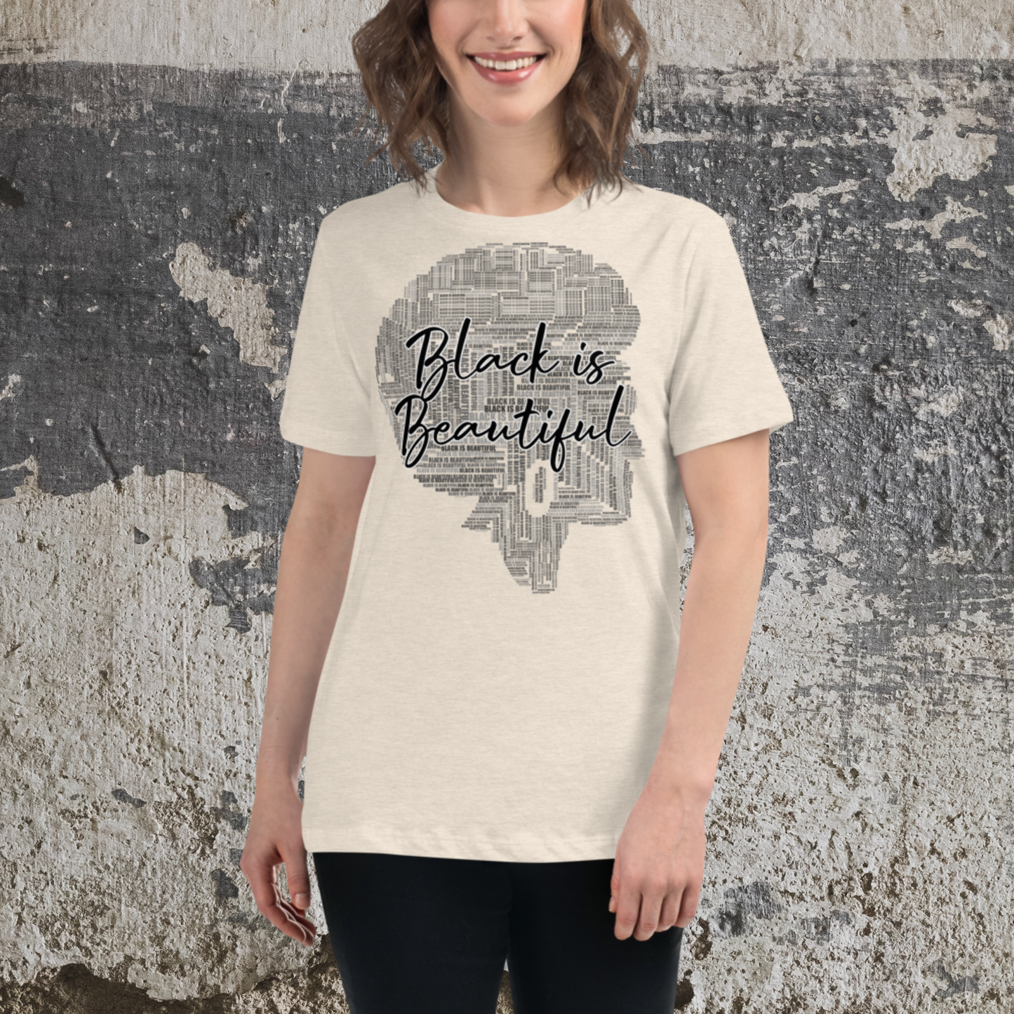 "BLACK IS BEAUTIFUL" Women's Relaxed T-Shirt (Lunar Theme)