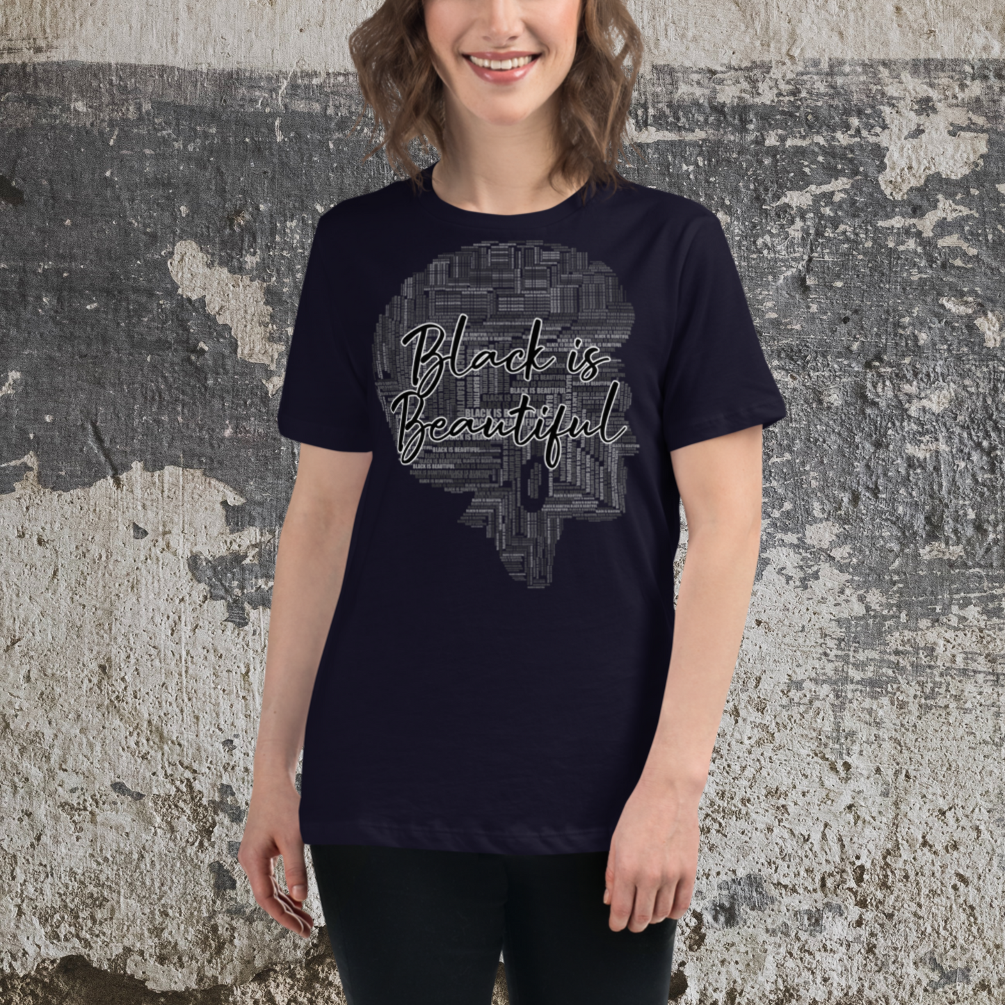 "BLACK IS BEAUTIFUL" Women's Relaxed T-Shirt (Lunar Theme)