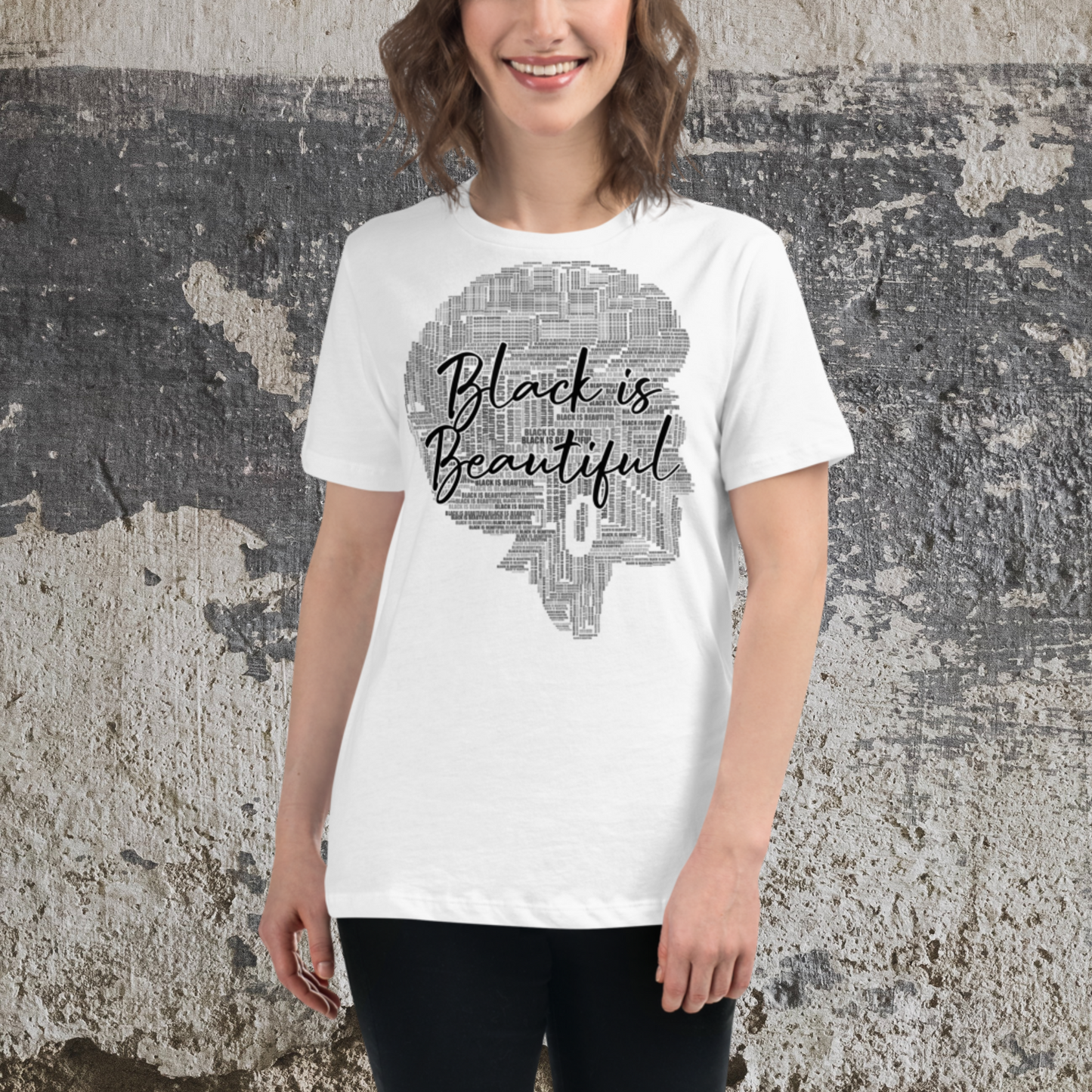 "BLACK IS BEAUTIFUL" Women's Relaxed T-Shirt (Lunar Theme)